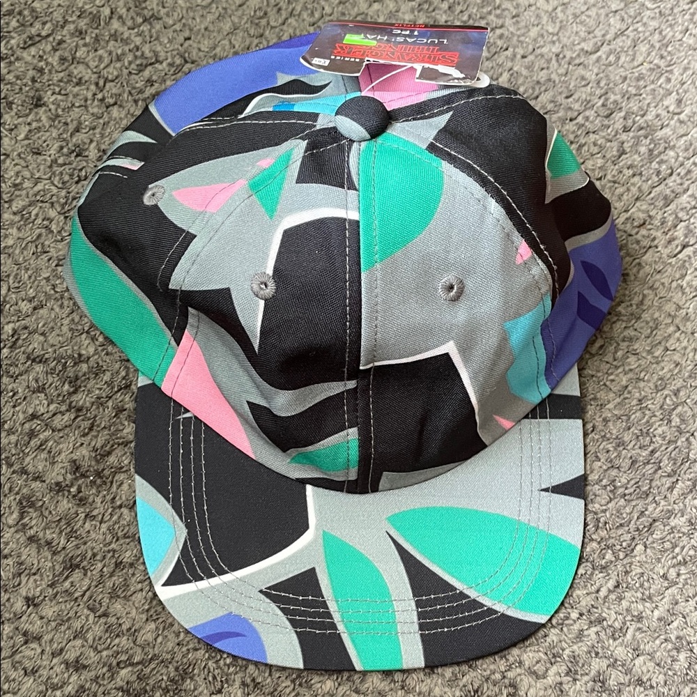NWT Netflix Stranger Things Lucas' Hat with Black, Green, Pink, and Blue